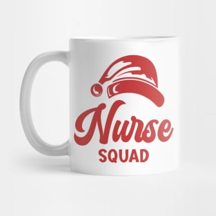 Nurse Squad Christmas Red Text Mug